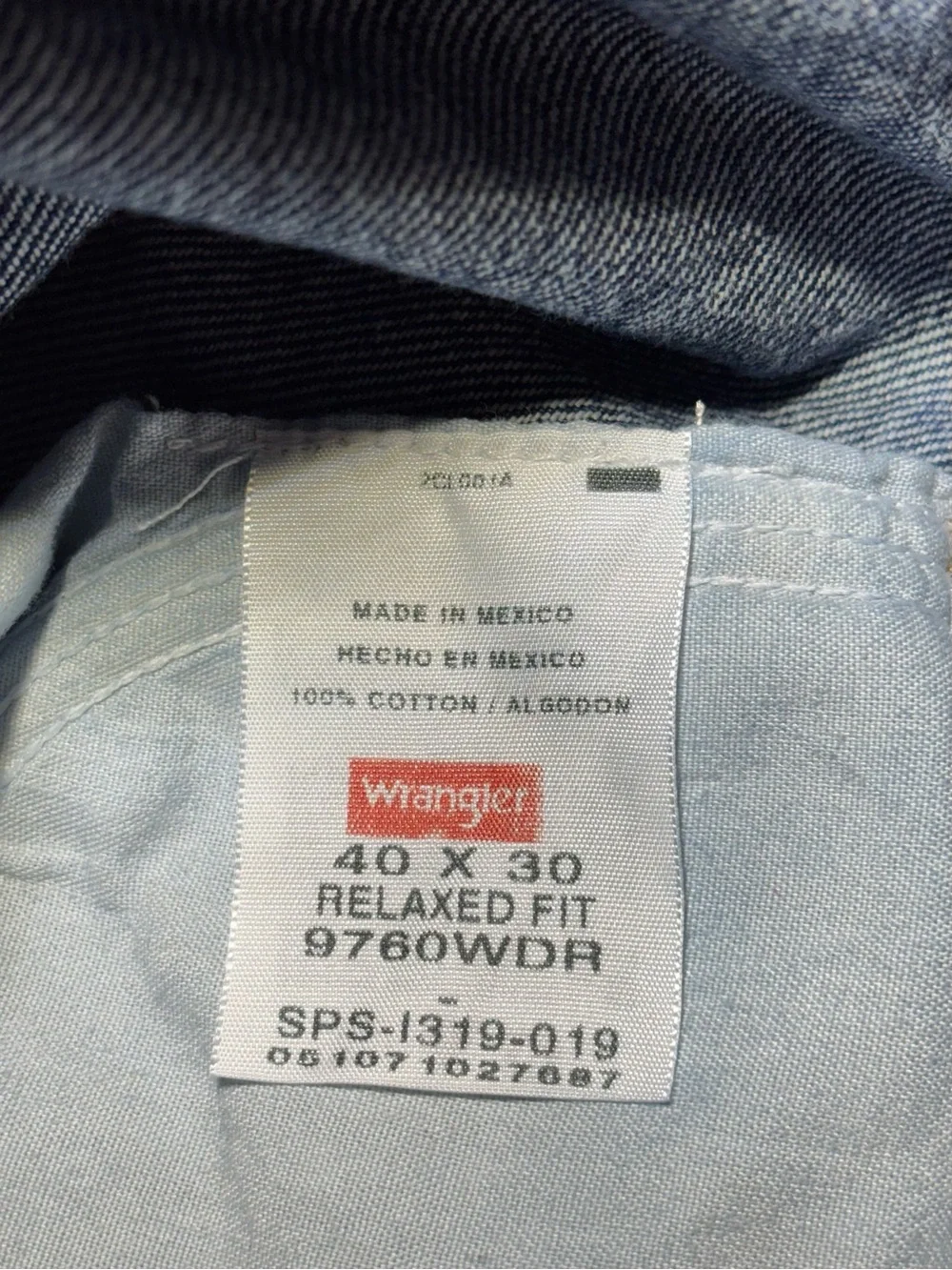 Wrangler 9760WDR Relaxed Fit Jeans Men’s 40x30 Dark Rinse 100% Cotton